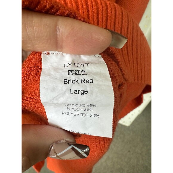 Unbranded Women's Crew Neck Long Sleeve Chunky Oversize Pullover Knit Sweater L - Picture 6 of 7